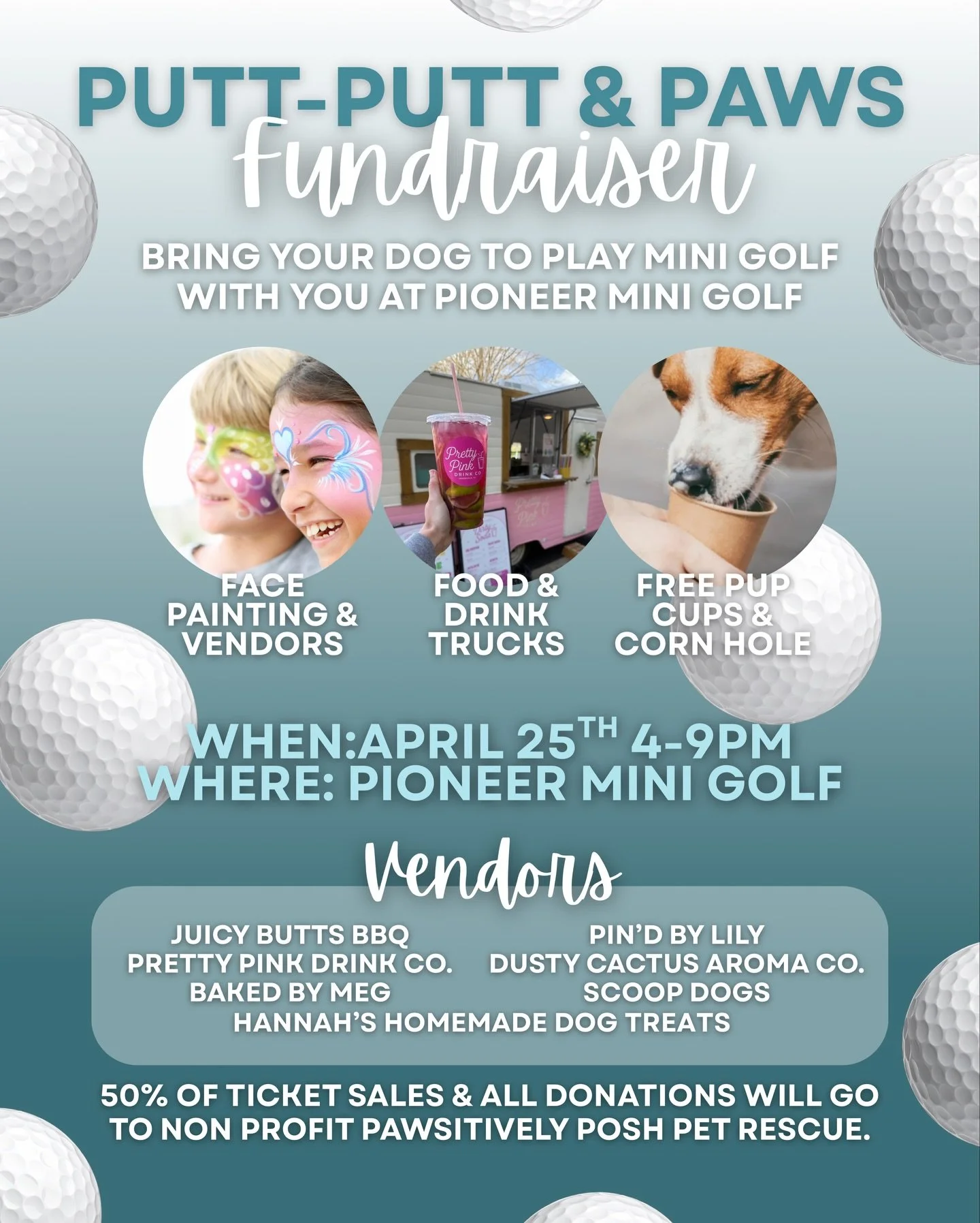 Bring your pup to play the Pioneer Mini Golf Course with you on April 25th for our &ldquo;Putt-Putt &amp; Paws&rdquo; fundraiser with @pawsitivelyposhpetrescue &amp; @pawsitivelyposhpetresort! 🐾⛳️✨

We are so excited to partner with a local non-prof