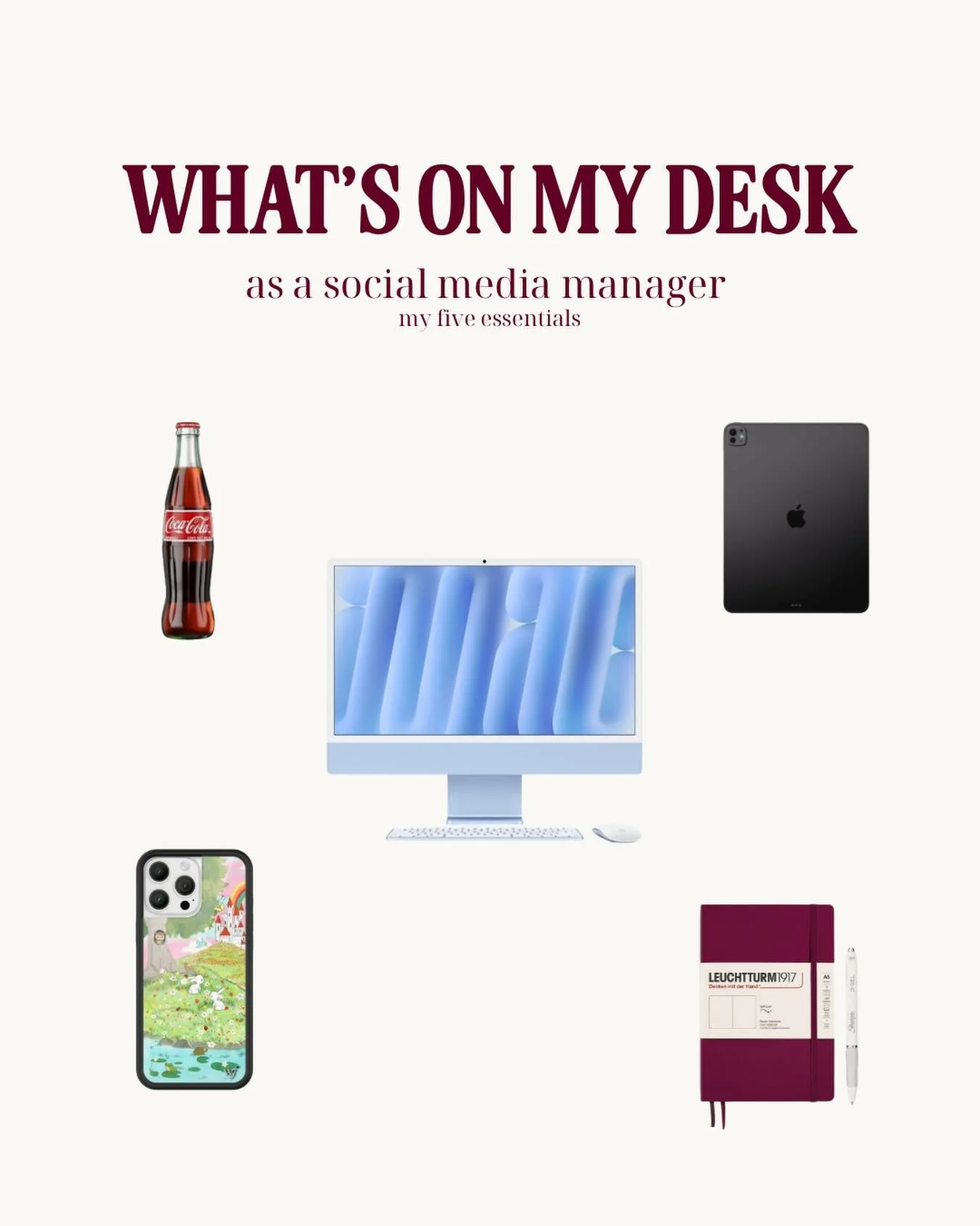 my 5 essentials that I need on my desk at all times&hellip;.

🪩1.) My desktop computer - she is my life line, my 2nd brain, my canva projects live here. don&rsquo;t know where i&rsquo;d be without it

🪩2.) My iPad - I love having multiple screens, 