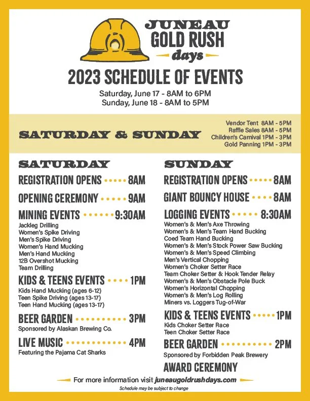 Schedule — Juneau Gold Rush Days