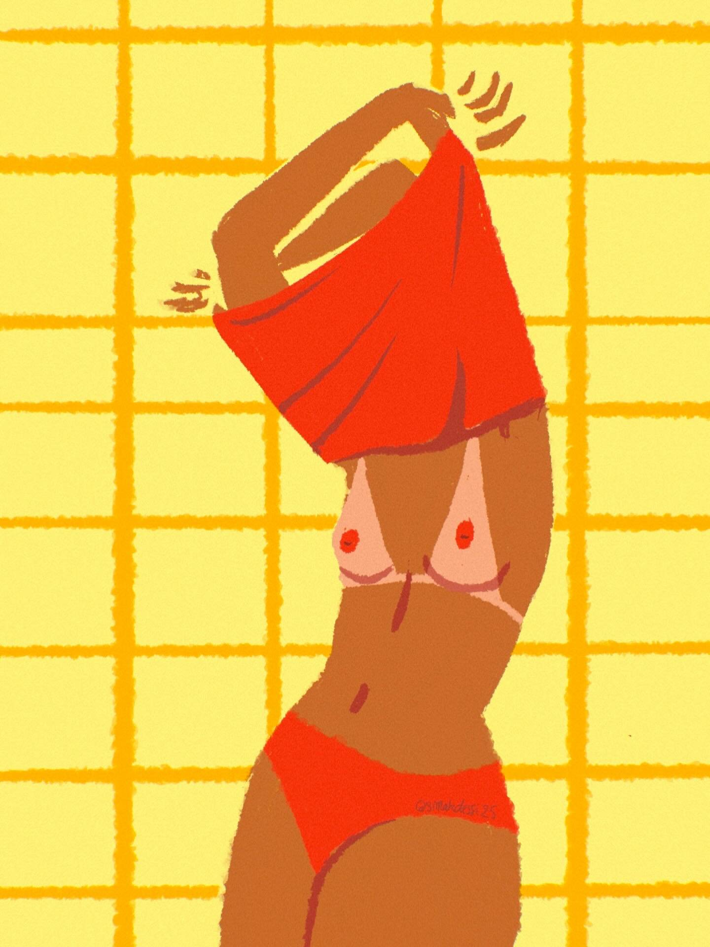 Summer Tan ☀️ secret iden-tities.
.
.
#tan #summervibes #feelgood #illustration #bikini