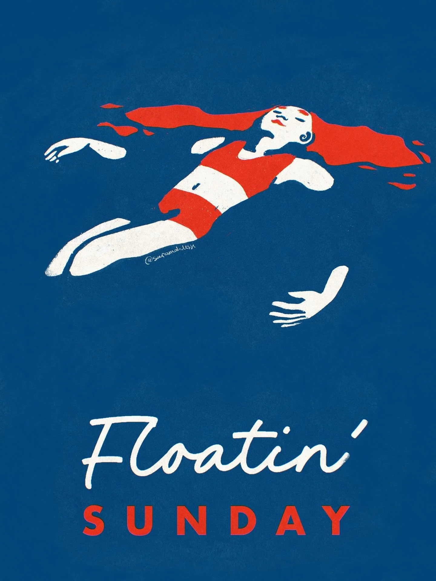 Let's float into summer.
.
.
.
#summervibes #floating #illustration #woman #swim #lake #sea #blue