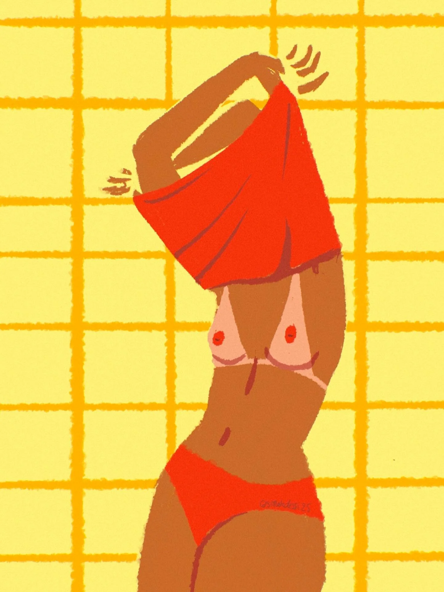Summer Tan ☀️ secret iden-tities.
.
.
#tan #summervibes #feelgood #illustration #bikini