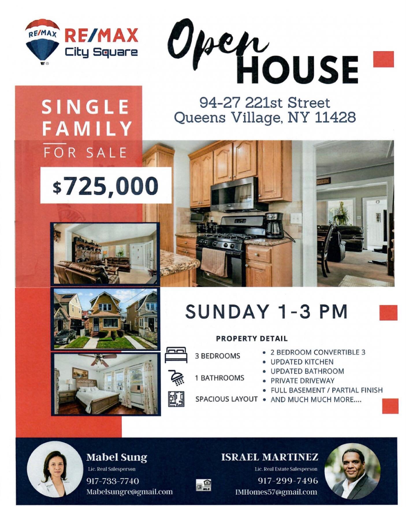 Open house this Sunday 1-3 pm. #openhouse #queens #queensvillage #houses #homes #homesforsale #singlefamilyhome #realtors