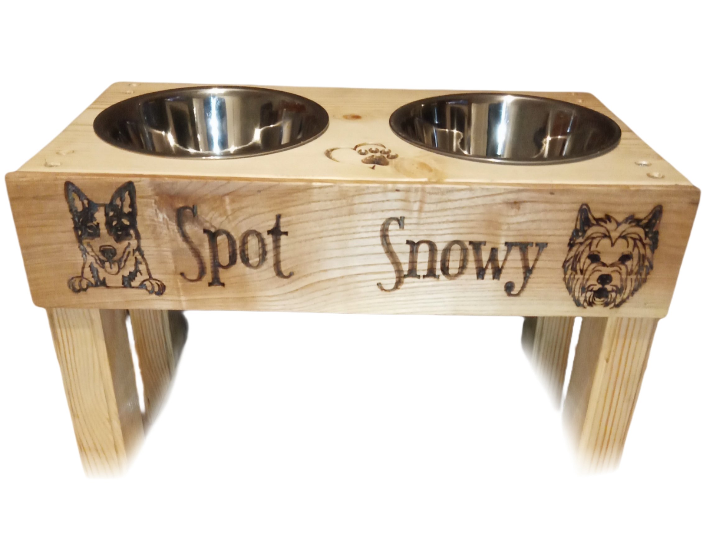 Raised dog bowl holder