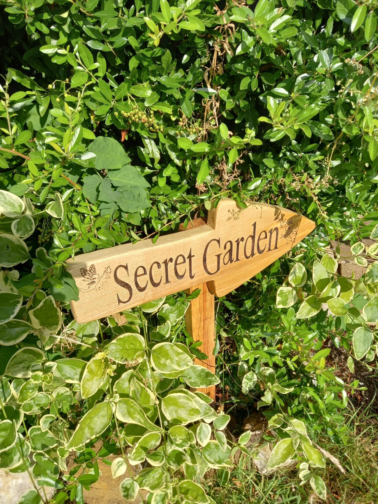 Large Hardwood Staked Garden Sign