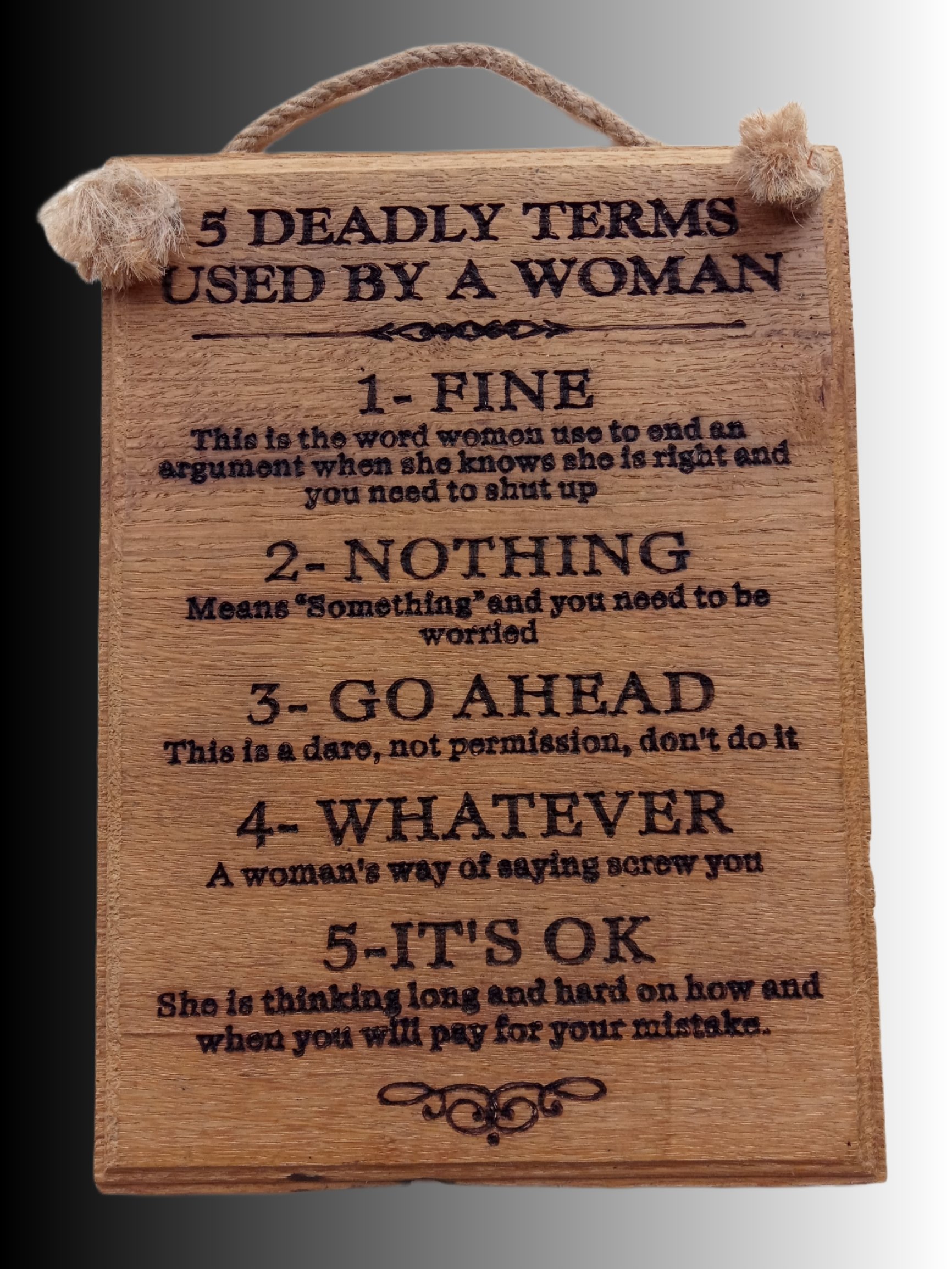 Deadly terms used by a women