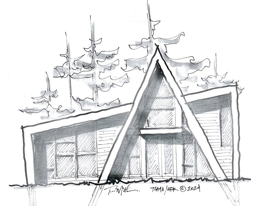 We&rsquo;ve been enjoying a slow start to our 2024, and are getting back into the groove with some concept sketches for a potential new client in North Carolina. She&rsquo;s in love with the simplicity of our intimate 01 A-frame, but wants to add a p