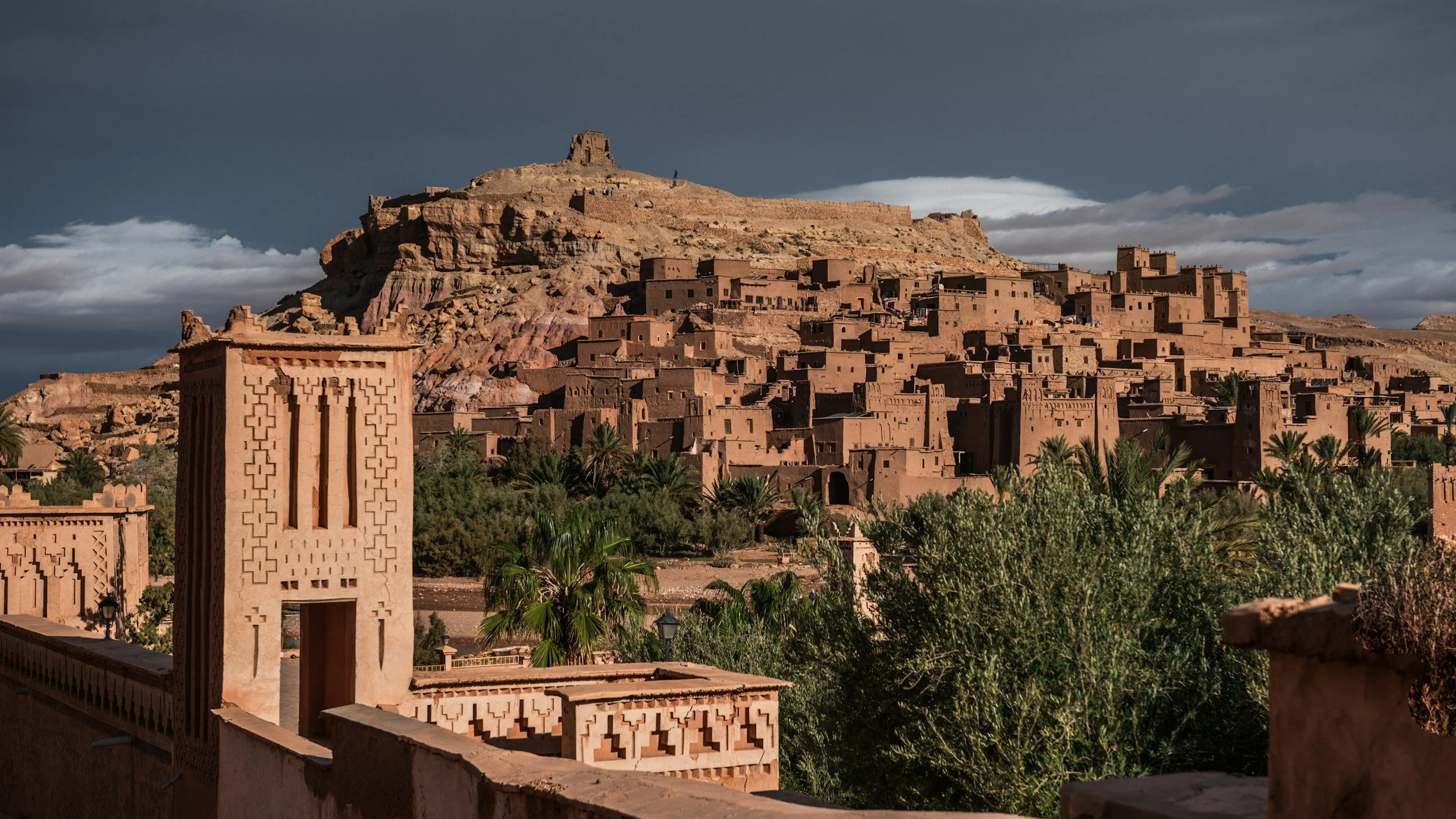 UNESCO-listed Aรฏt Ben Haddou and its traditional earthen architecture in Morocco.