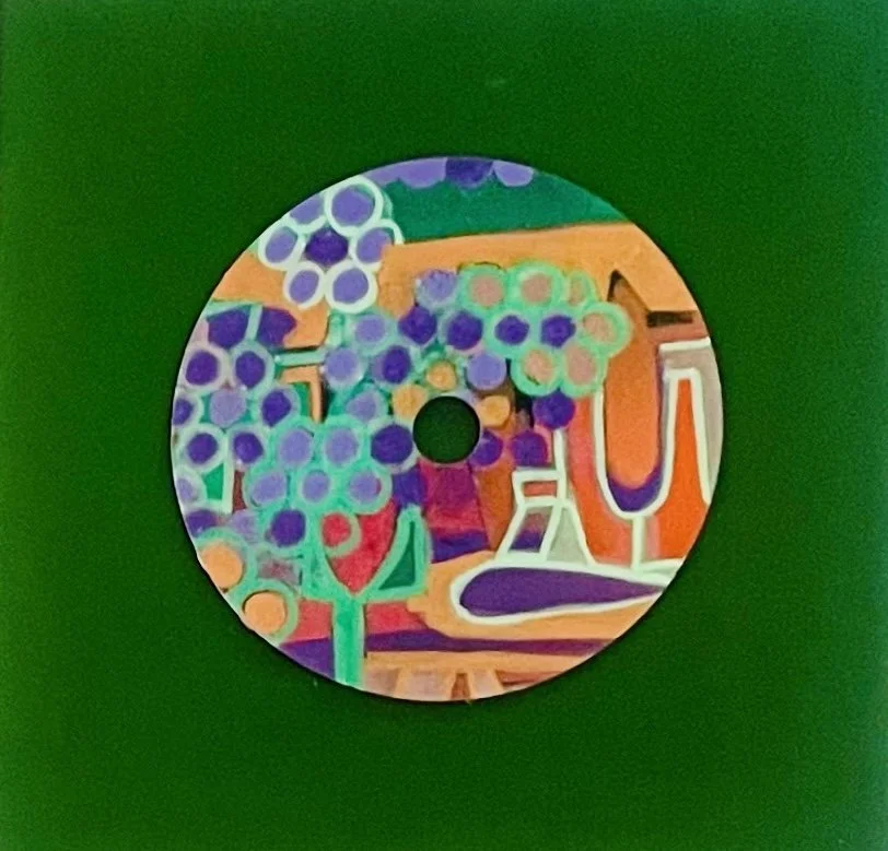 Garden Party_Painted CD on 8x8_acrylic panel.jpg .jpeg