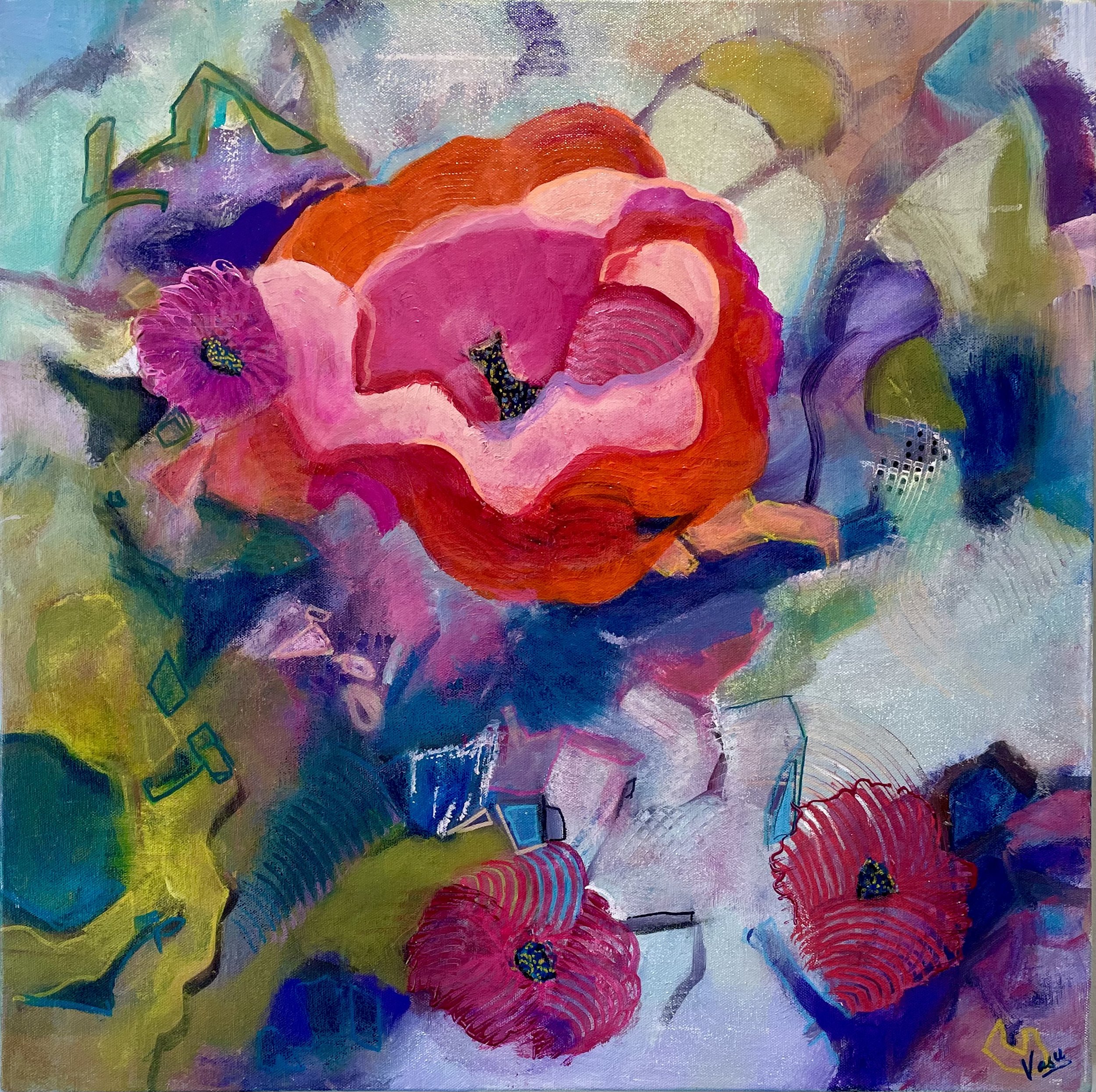 Fuchsia Rhapsody_ Mixed media on canvas_24x24__$ 900.00.jpeg