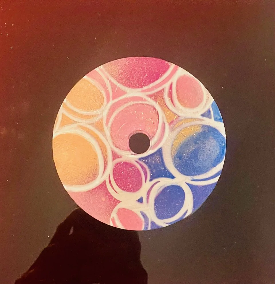 Bubble Spectrum_Painted CD on 8x8_ Acrylic Panel.jpeg
