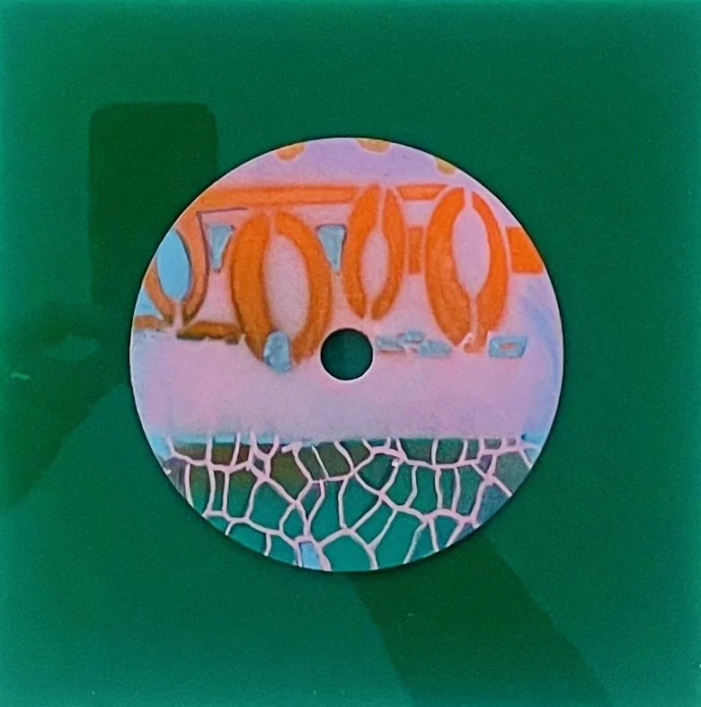 Garden Glyphs_Painted CD on 8x8_acrylic panel.jpg .jpeg