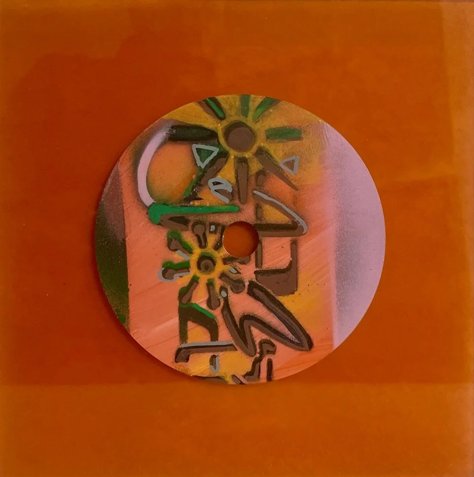 Glyph Garden_Painted CD on 8x8_ Acrylic Panel.jpeg