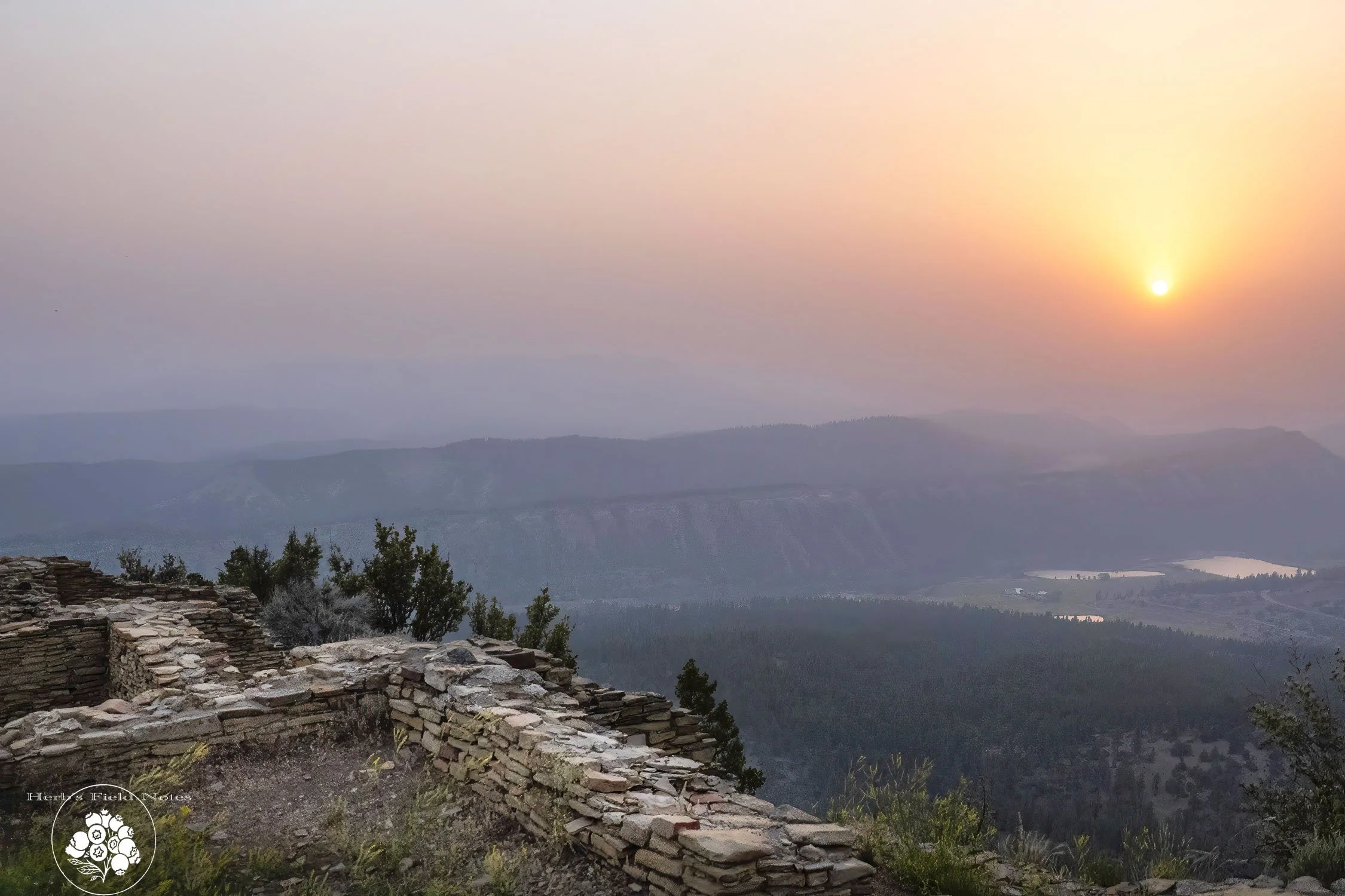 Smoky Sunset from Chimney Rock Great House