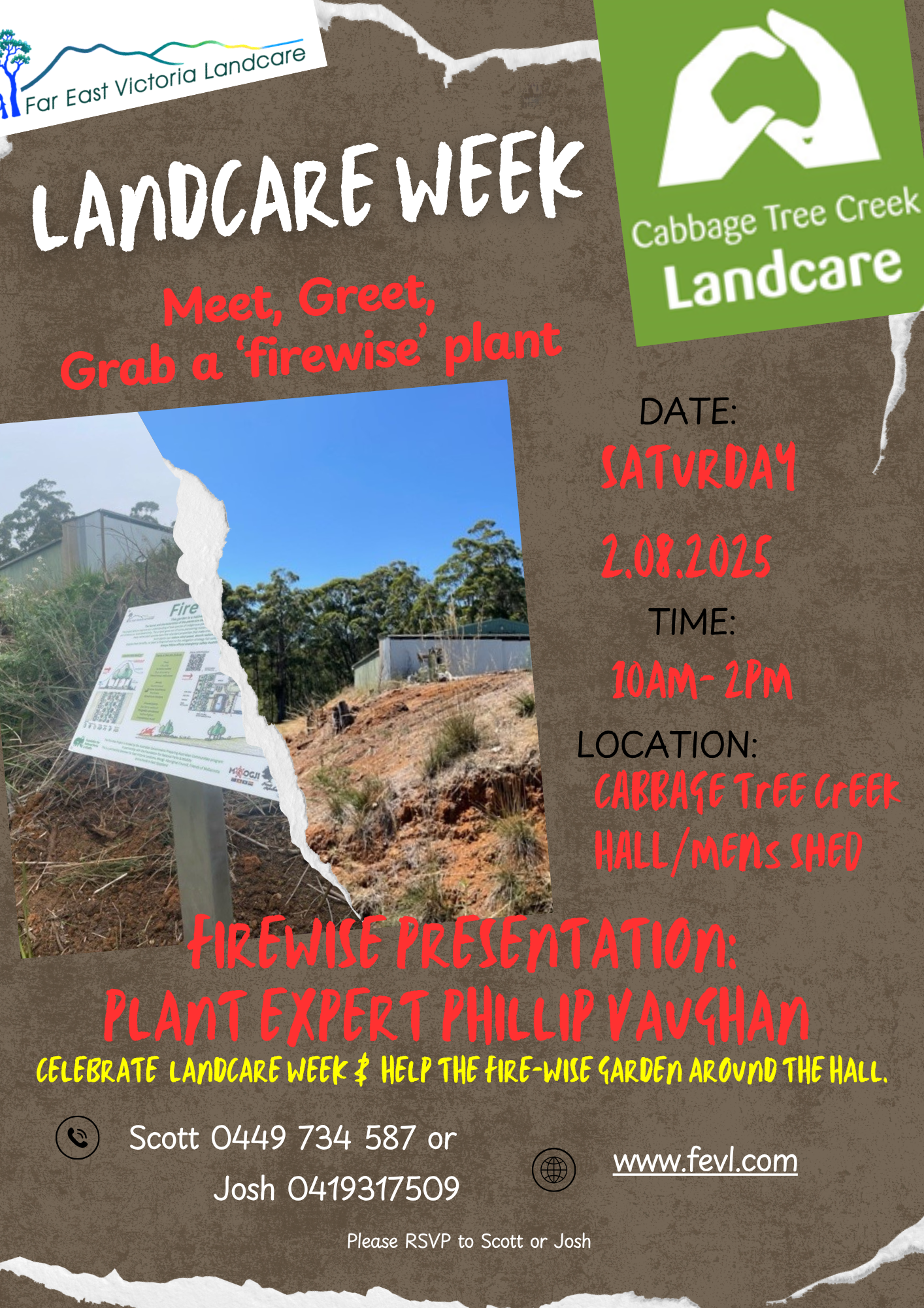 CABBAGE TREE CREEK LANDCARE WEEK 2 August FIREWISE PRESENTATION