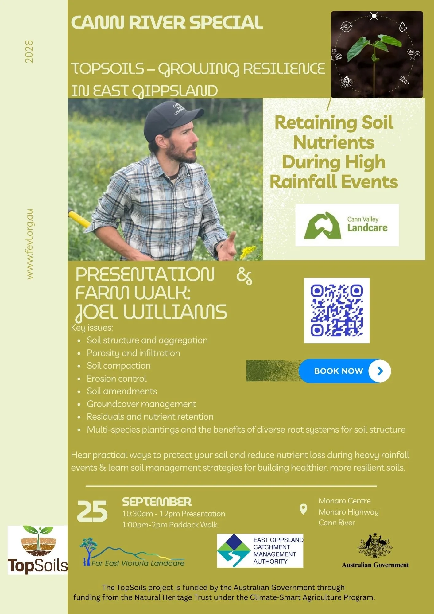 Local farmers invited to learn practical strategies for protecting soil and nutrients‍ ‍ Cann River – Friday 25 September