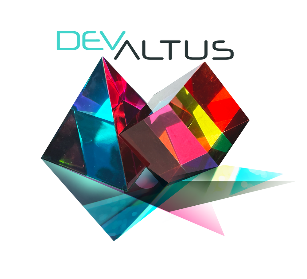 Colorful geometric abstract shapes with the text 'DEVALTUS' above.