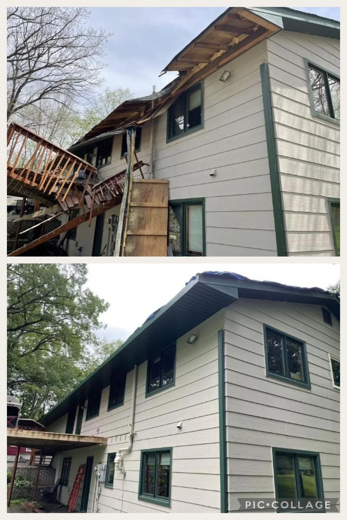 Repaired storm damage 