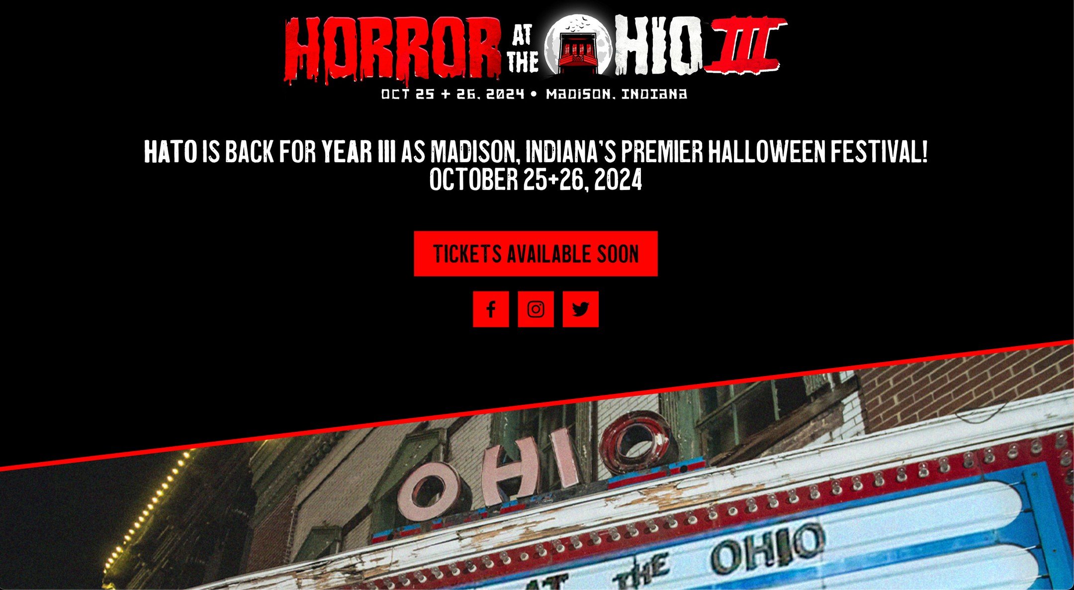 Two projects wrapped up this week! The first is a website for @horrorattheohio - held annually at downtown's historic Ohio Theatre. Trent and his crew have put together a super fun event for anyone who likes the spooky time of year! Check 'em out: ho