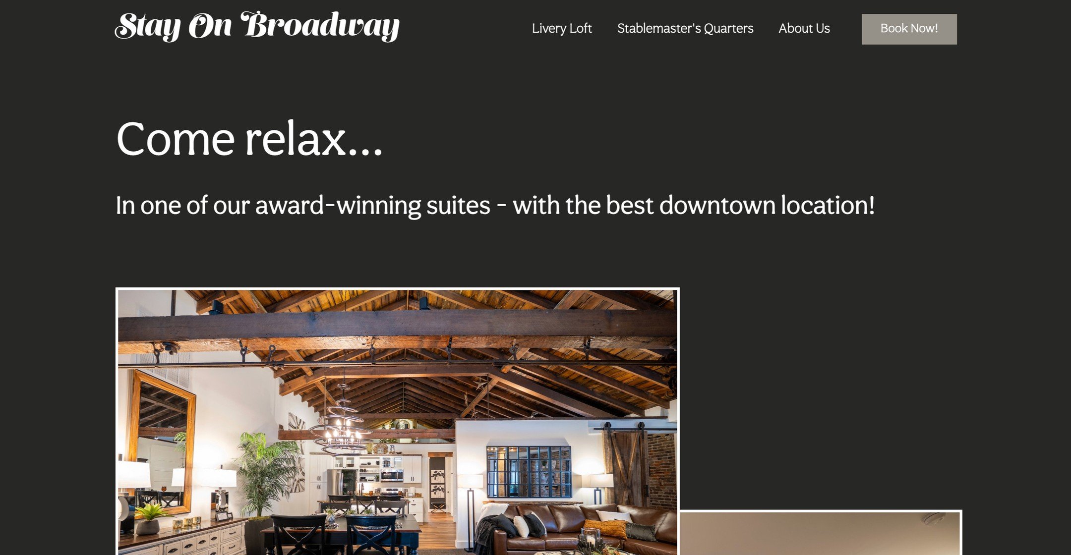 The second project I mentioned yesterday - just finished this week - is photos and a website for Stay On Broadway, a beautiful building downtown. Suzie directed the project that took this 1860 livery stable and turned it into three absolutely gorgeou