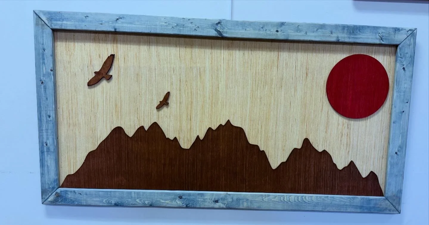 Rustic Mountain Sunset Wall Art