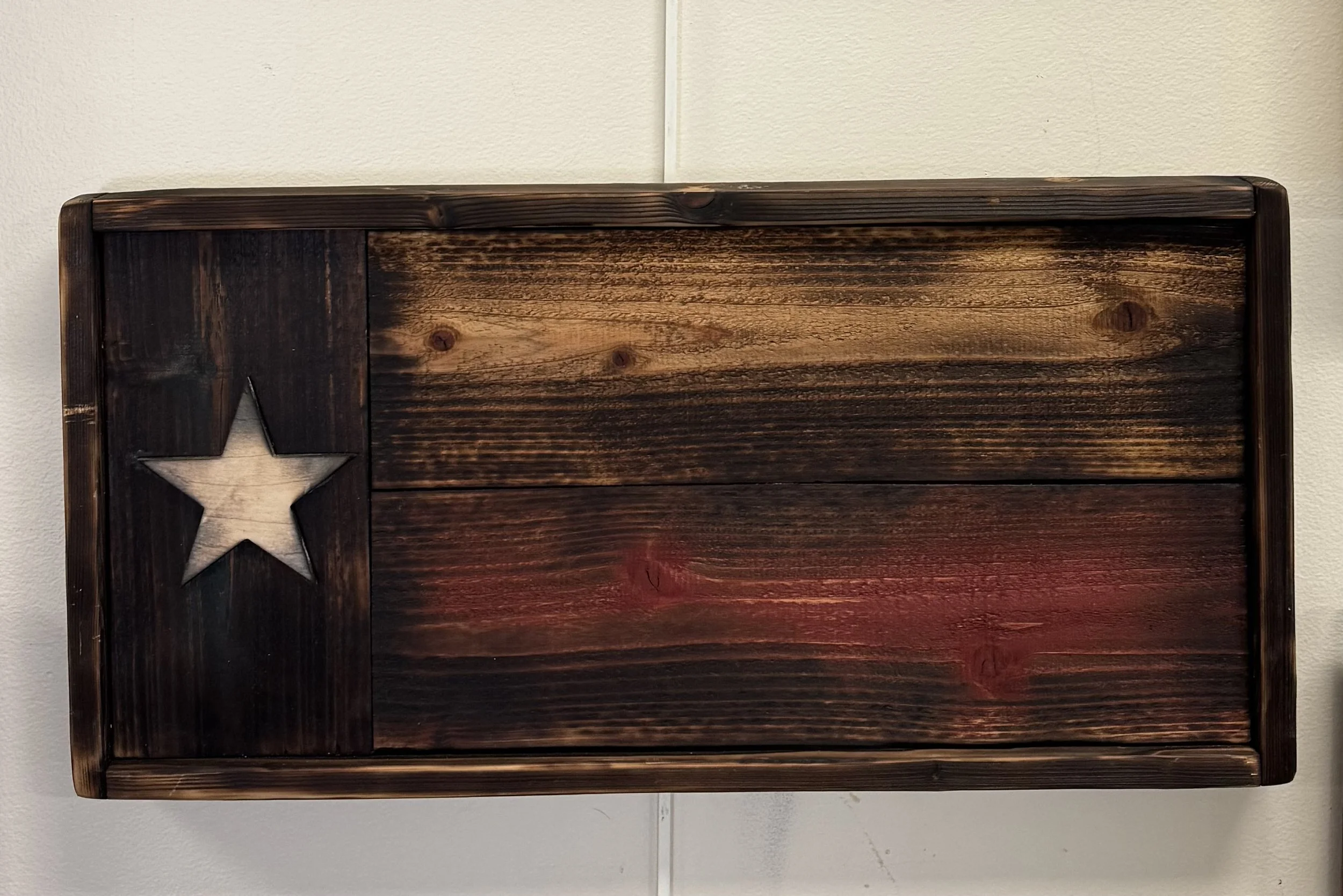 Burnt Wood Texas Flag Art