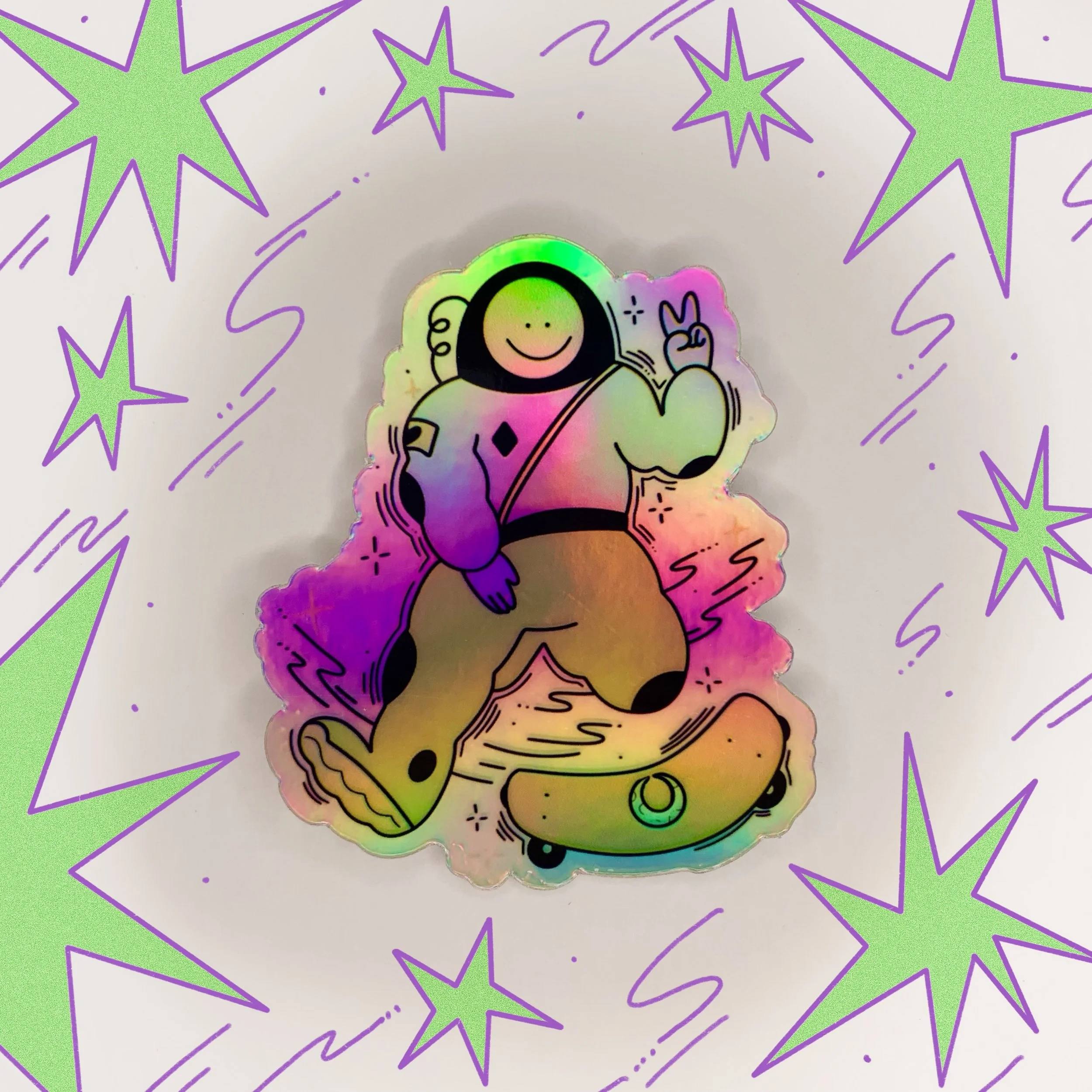 Space Skater Sticker (Holographic)