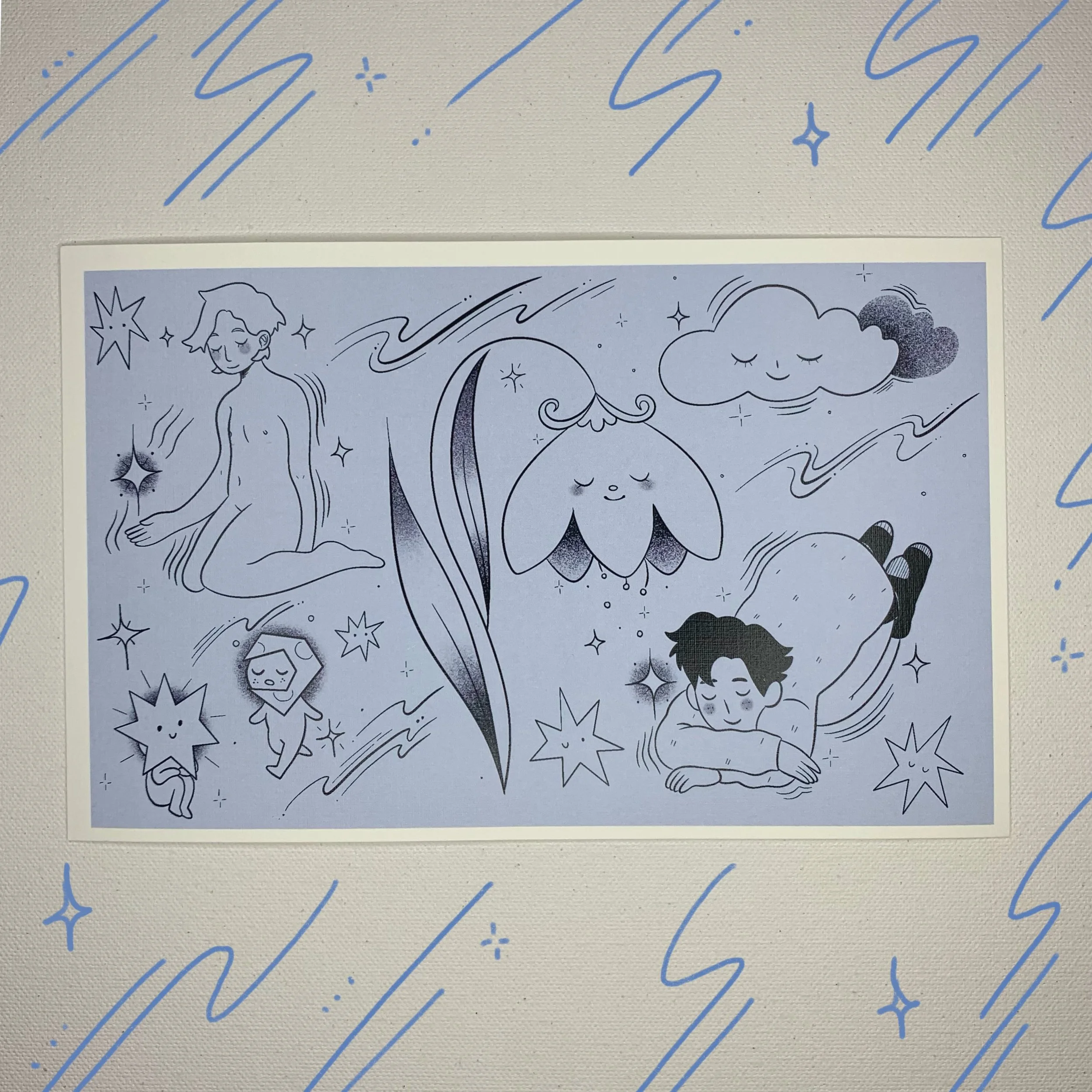 Blue Flash Print