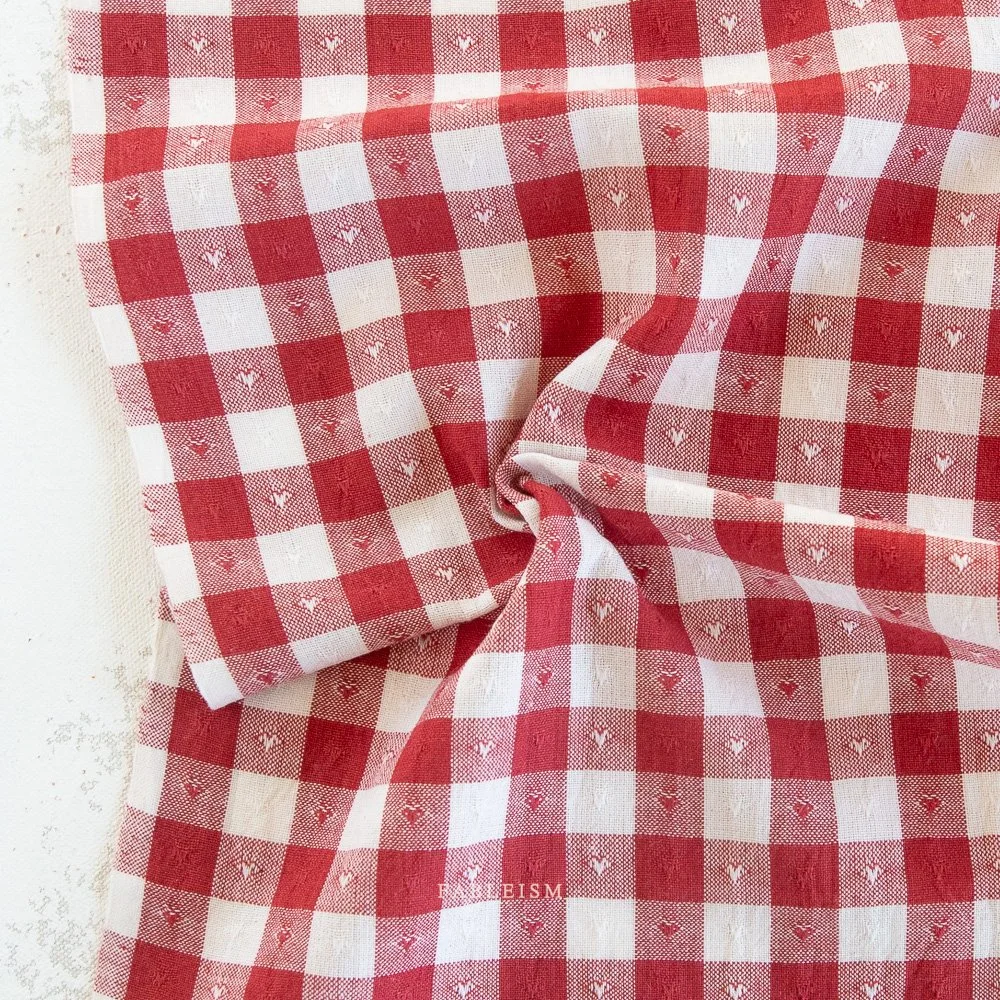 Fableism Queen of Hearts - Dobby Hearts Gingham in Cherry