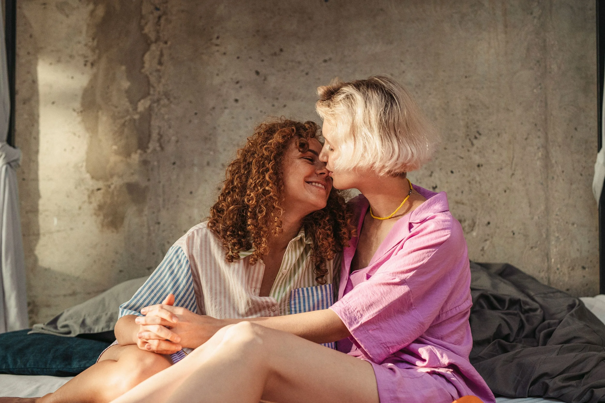 Two lesbians snuggling in Durham NC