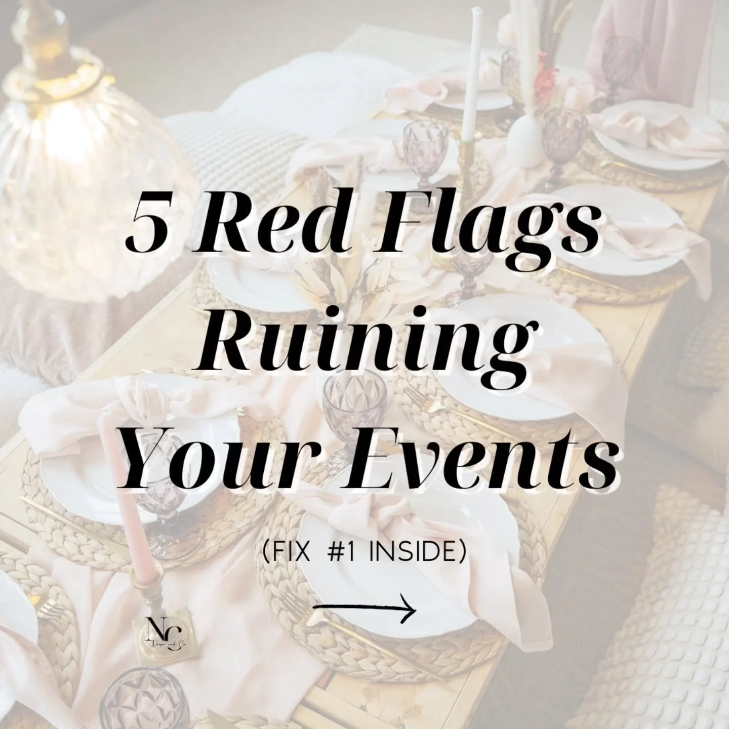 5 Red Flags Ruining Your Events 
(and how to fix them)

Pinterest disconnect, budget overloads, menu failures, awkward vibes.

I've been there - questioning all of my choices, running around like I'm working, not hosting, wondering 'why did I decide 