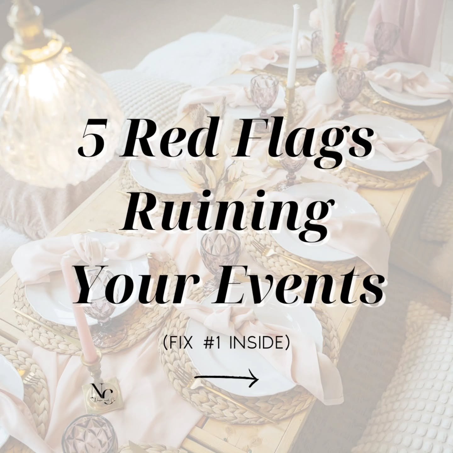 5 Red Flags Ruining Your Events 
(and how to fix them)

Pinterest disconnect, budget overloads, menu failures, awkward vibes.

I've been there - questioning all of my choices, running around like I'm working, not hosting, wondering 'why did I decide 