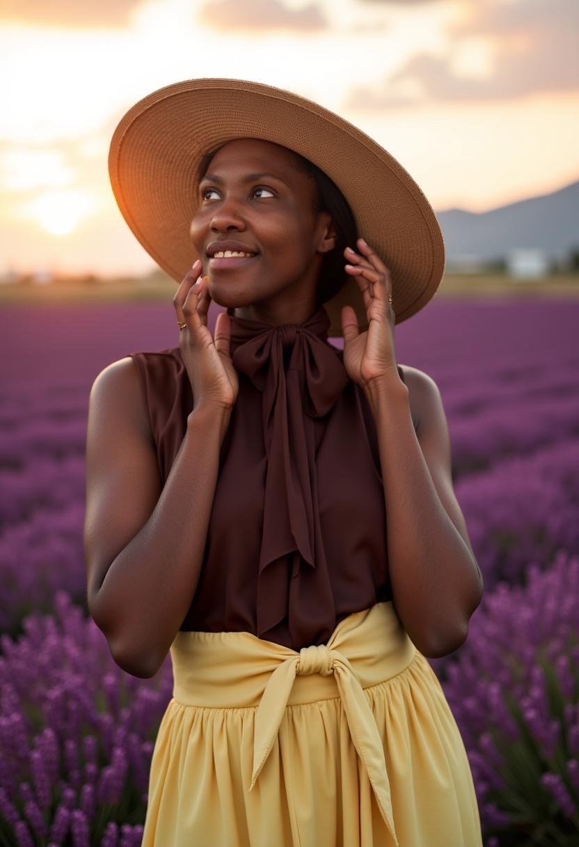 A digital artwork of a woman with dark skin, short hair, and brown eyes, surrounded by a colorful galaxy background with stars and nebulae, wearing a vibrant jacket with yellow, purple, and pink colors.