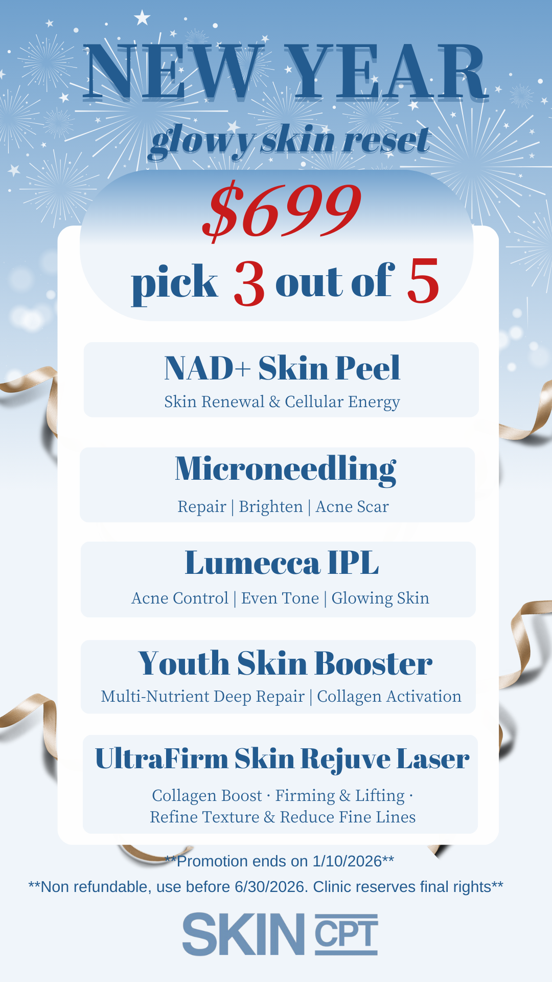 NAD+, microneedling, brightening, youth skin, boost collagen, IPL, acne control