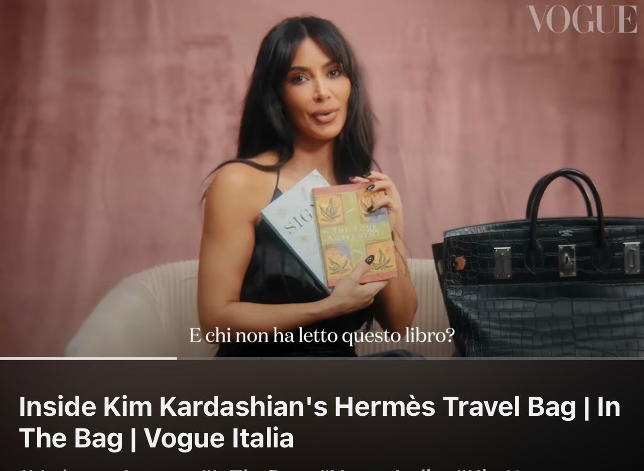 Kim Kardashian's Hermès Travel Bag The Four Agreements.JPEG
