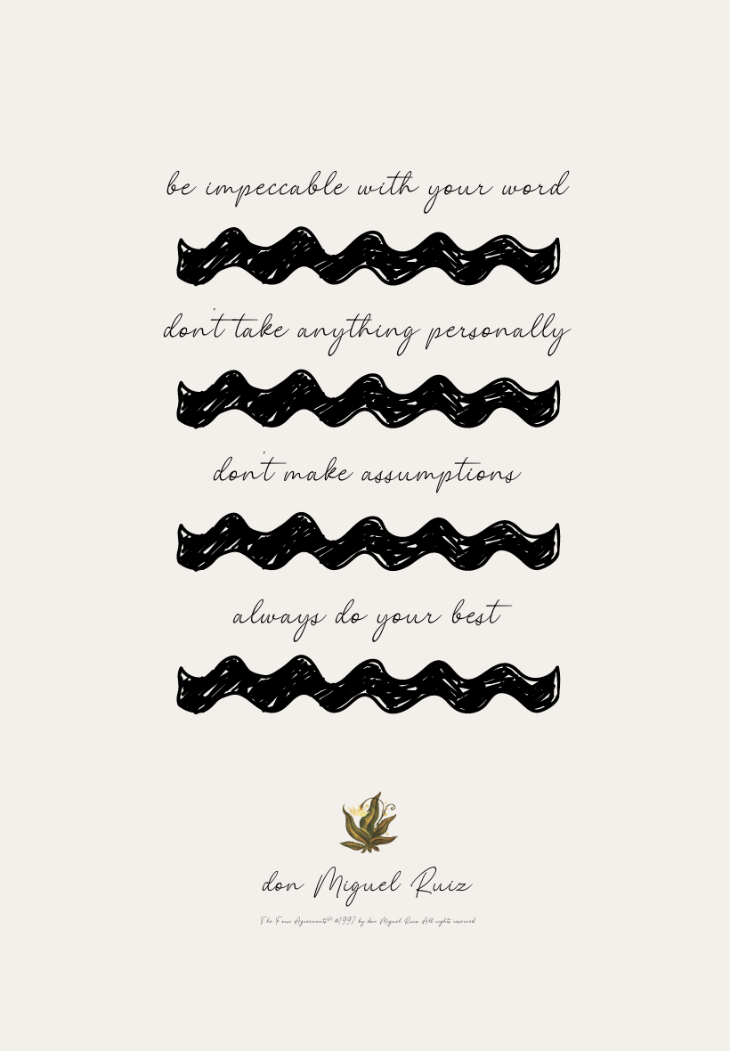 The Four Agreements Poster — don Miguel Ruiz