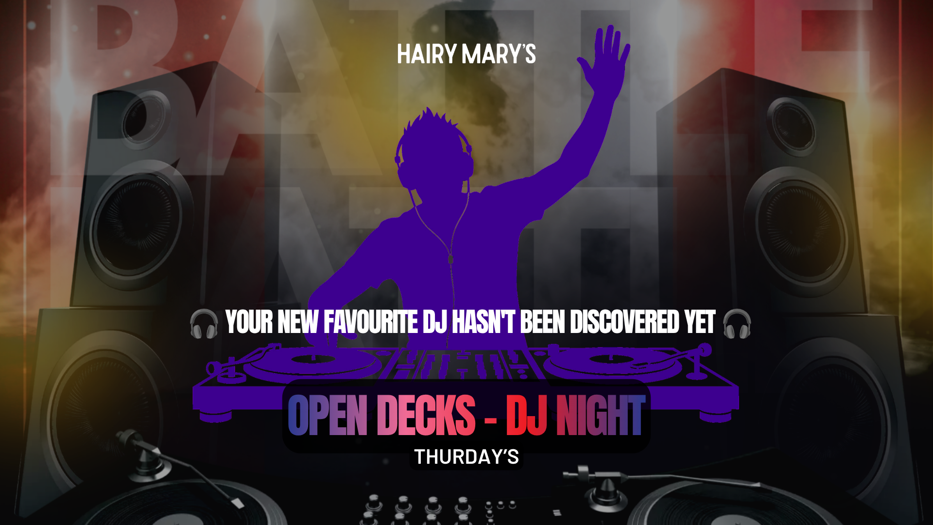 Open Decks - DJ Night Flyer
