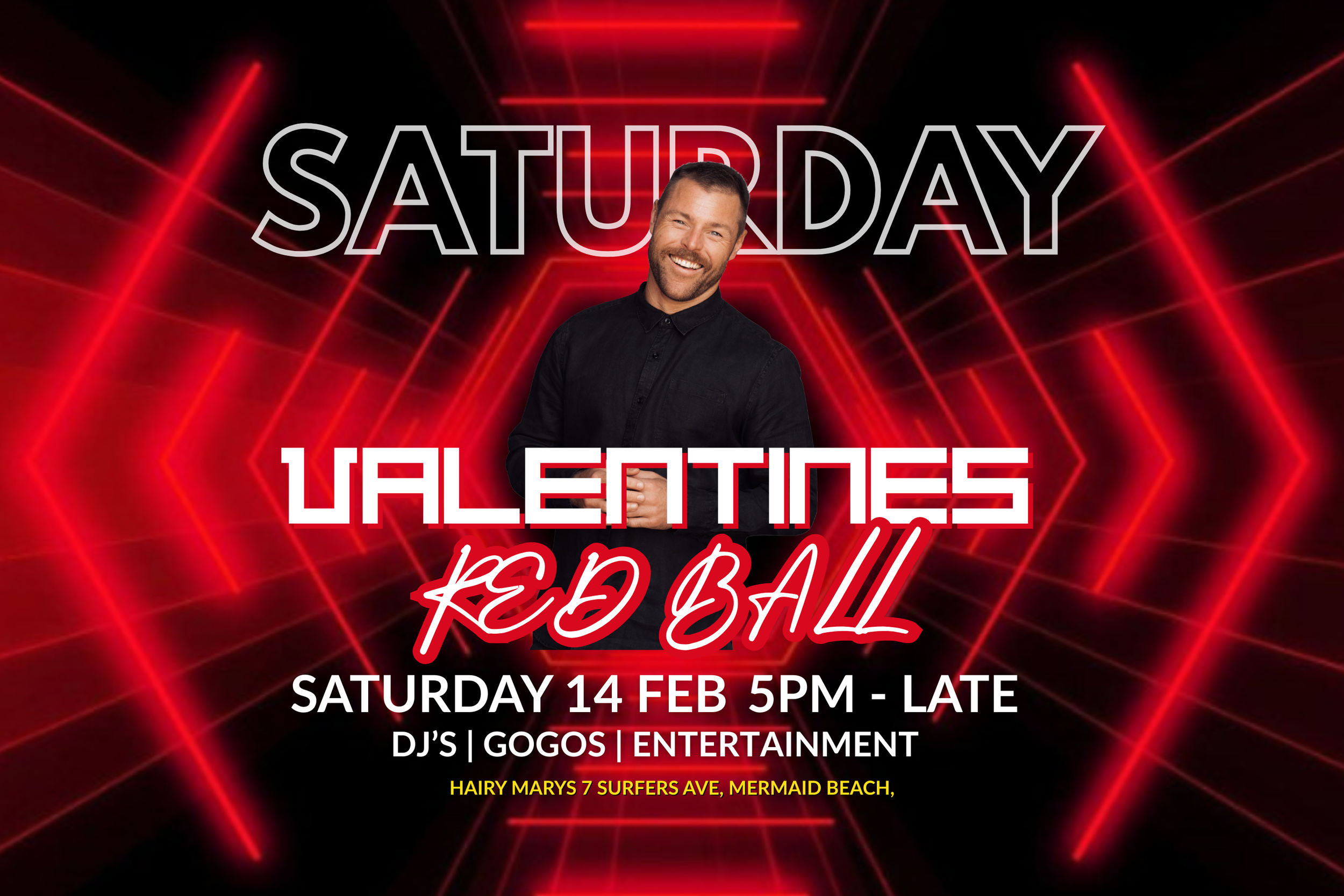 Valentines party flyer red