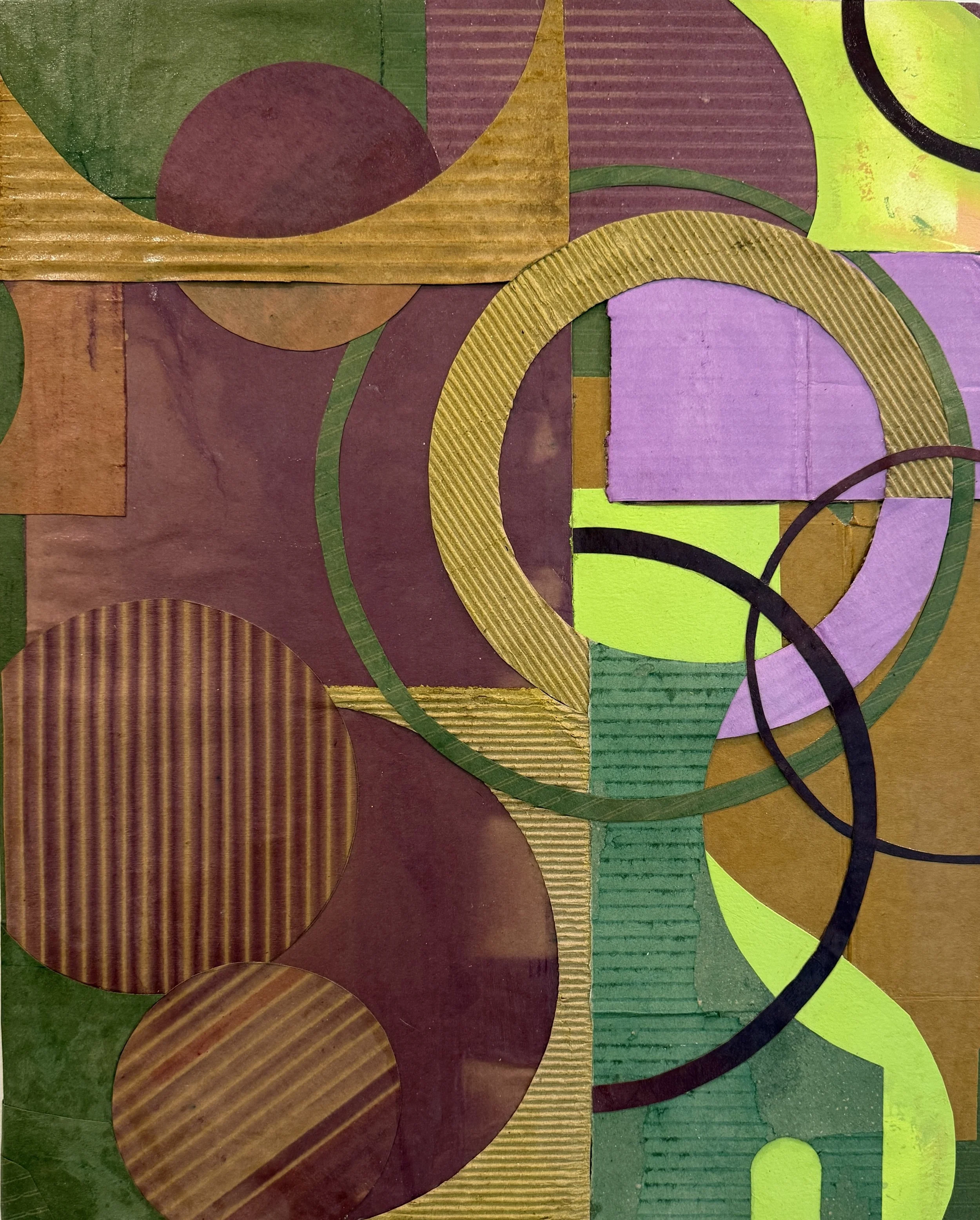 A Tight Bunch, 12  Dye, Cardboard, Acrylic, Archival Adhesive on Board, 16 x 20 x .75"