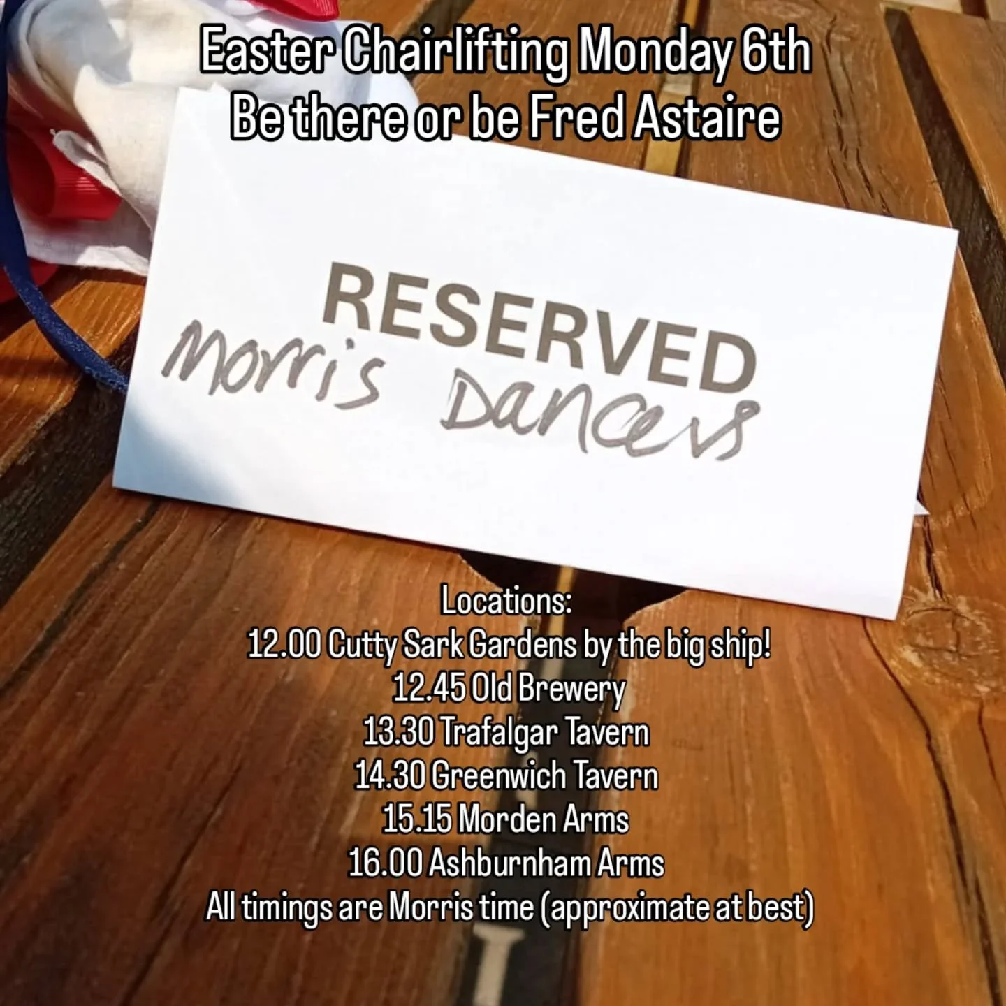 Looking forward to seeing our friends at @oldbrewerygreenwich @trafalgartaverngreenwich @greenwich_tav @ashburnham_arms and dancing with @dacremorris