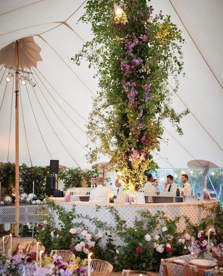 The beautiful sail tent marquee for C&amp;M, at a private residence last summer. The base of this design was an English country garden, but with touches that gave it the feel of the interior of a beautiful stately home. An abundance of flowers by @ta