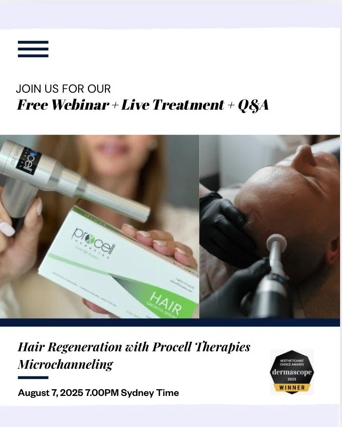 Are you ready to increase your skills, knowledge and business with Procell? ðĄ 
We are delighted to invite you to our upcoming webinar on Hair Regeneration! ðĐ‍ðĶē âĄïļ ð‍âïļ
We will be covering the following
Understanding Hair
Hair Biology
I