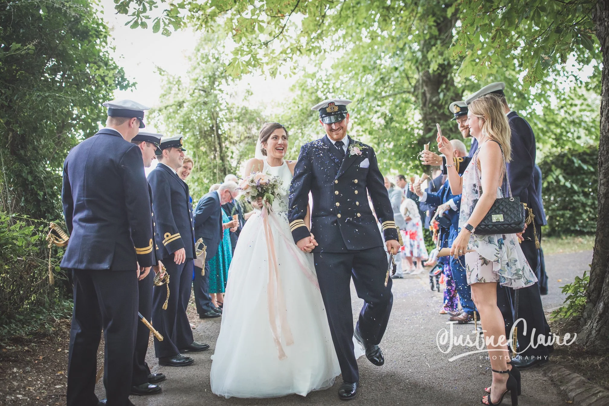 reportage style photography of bride and groom at West dean gardens