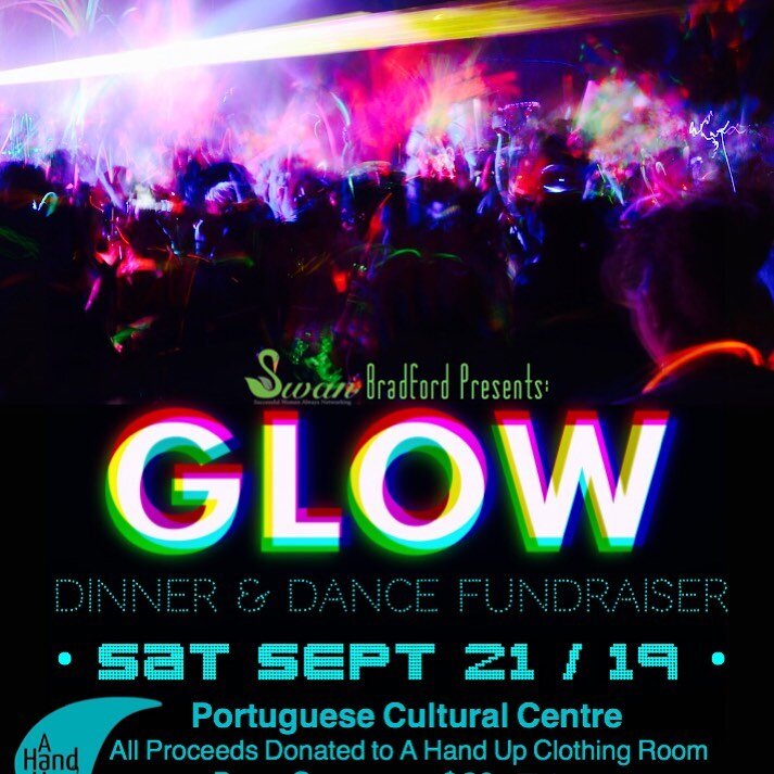 **SAVE THE DATE** GLOW for Good! Fundraiser for A Hand Up Clothing Room; sponsored by @greenleafroofing #glowparty Dinner &amp; Dance &bull; SAT SEPT 21, 2019