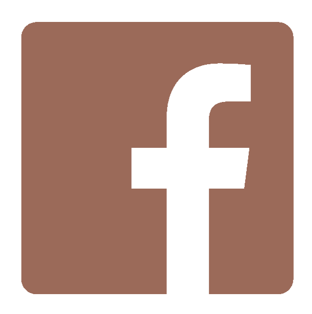 Facebook-logotyp i svart på en brun bakgrund