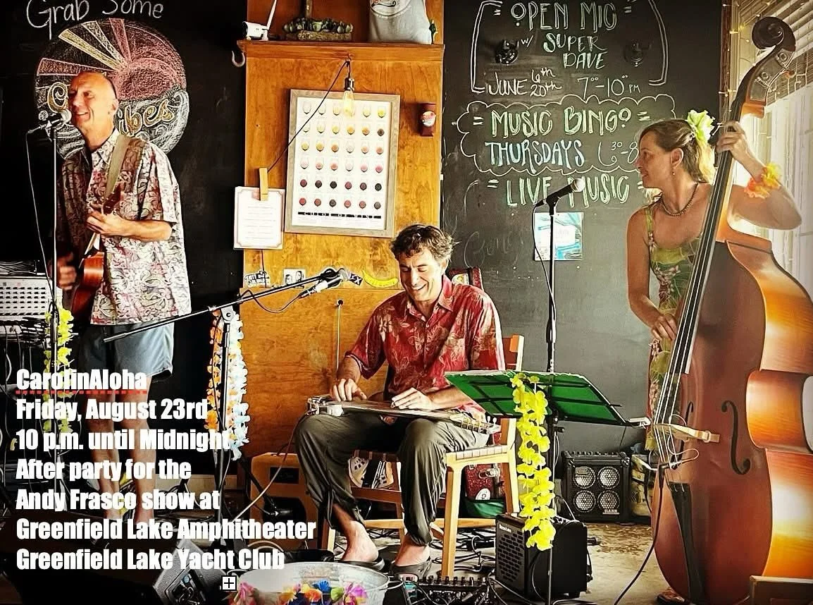 TONIGHT

Join us after the @andyfrasco show @greenfieldlakeamp for an afterparty w/ CarolinAloha!

10pm-12am. No Cover.

🐊🛶🐊