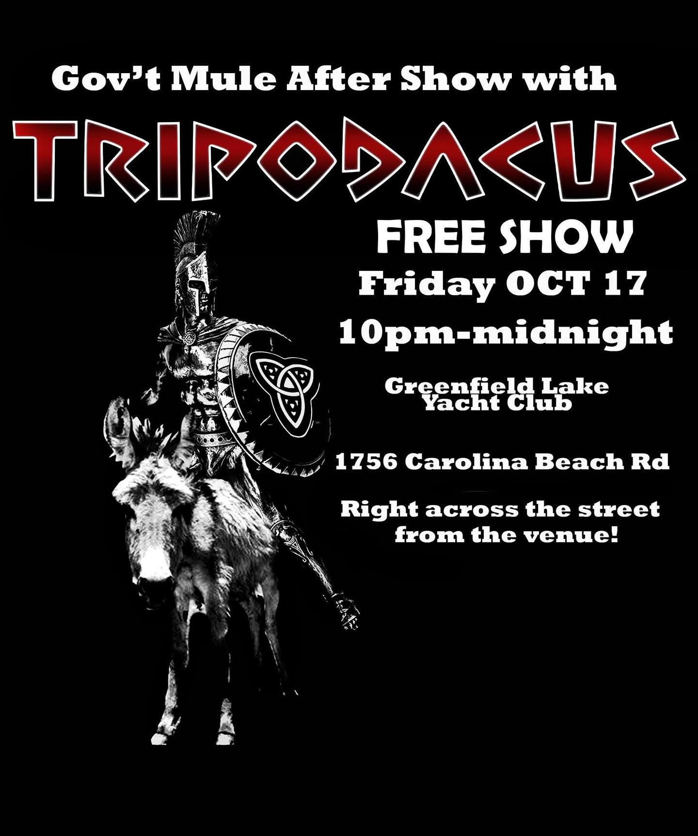 TONIGHT

Join us after the @govtmule show @greenfieldlakeamp for an afterparty w/ @tripodacus_ 

10pm-12am. No Cover.

🐊🛶🐊