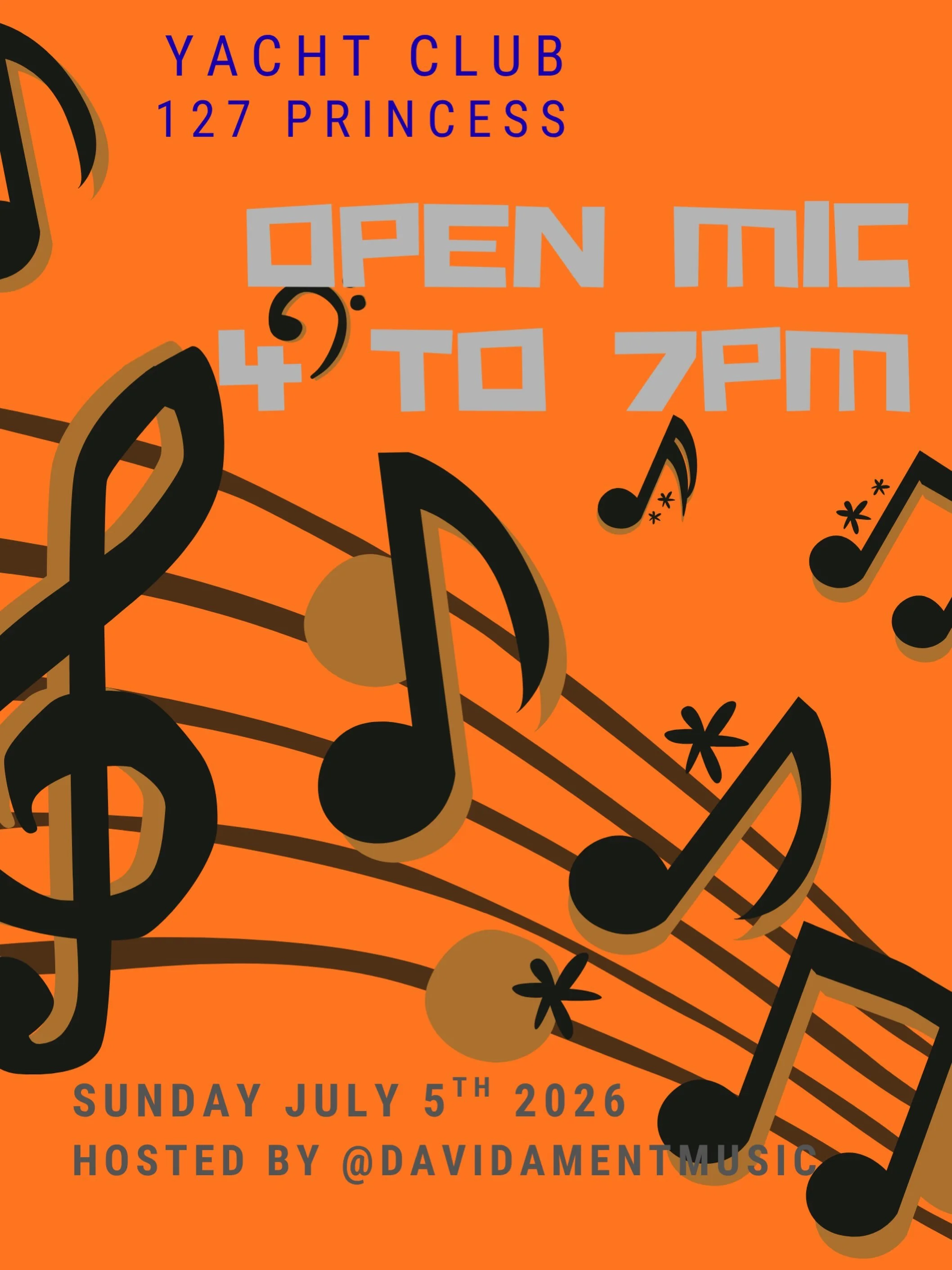 TONIGHT

Open Mic Night w/ @davidamentmusic 

4pm-7pm. All musical acts welcome!
