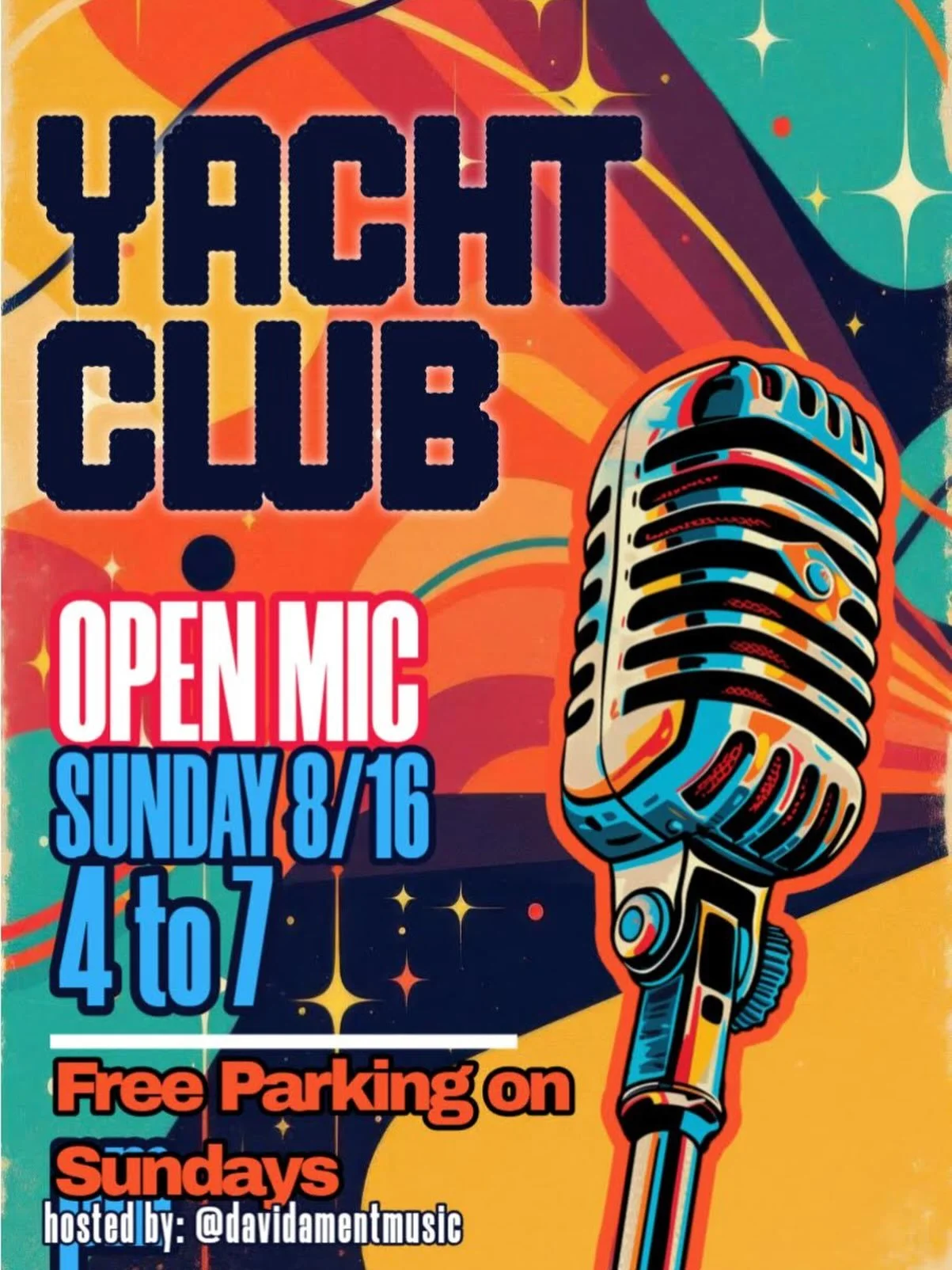 TONIGHT 

Join us for Open Mic Night w/ @davidamentmusic 

4pm-7pm. All acts welcome!