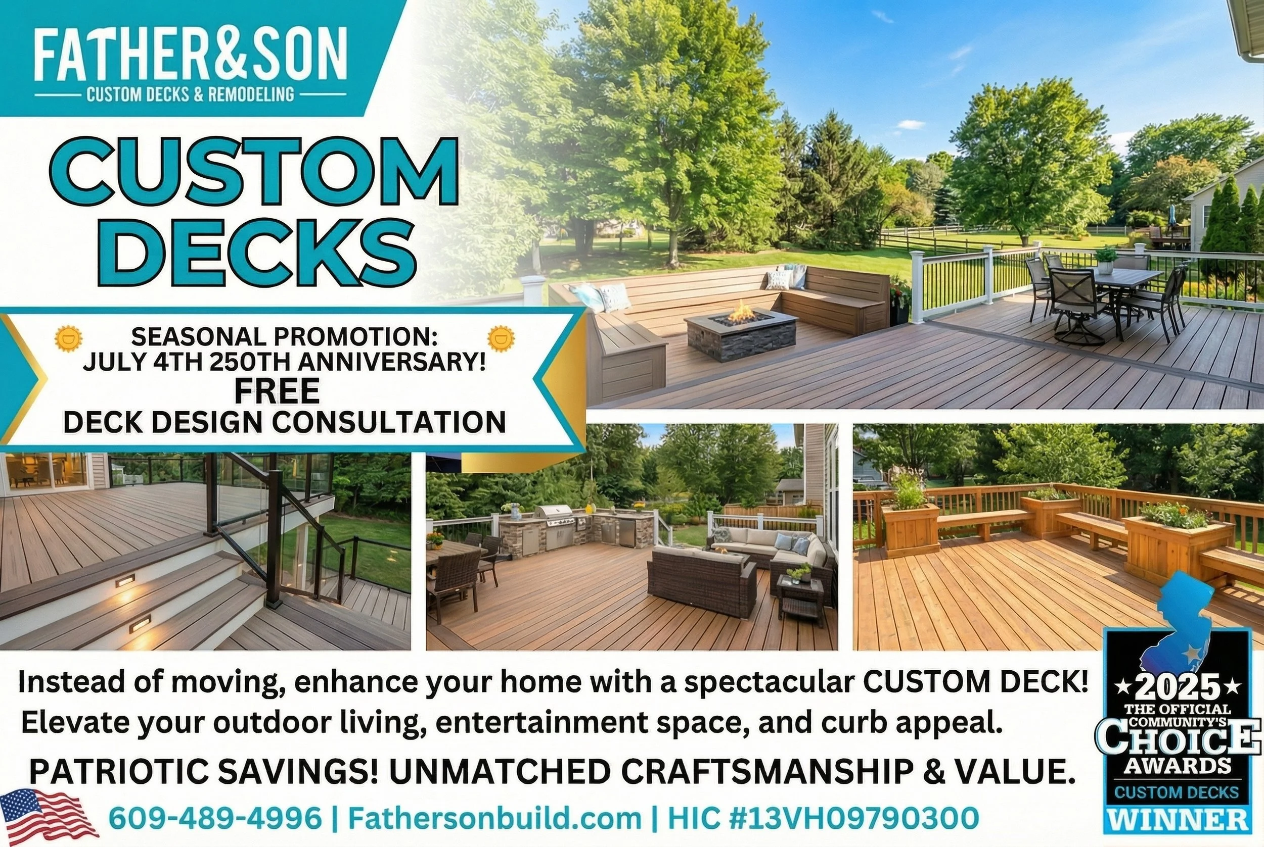 custom decks in Ocean County, NJ